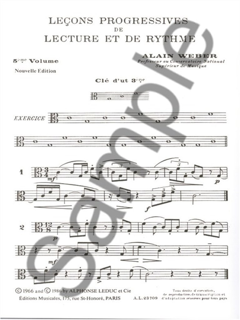 Progressive Lessons Of Reading And Rhythm - vol. 5